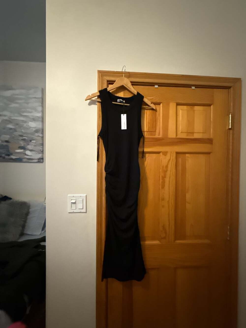 Michael Stars Women's Wren Ruched Dress Black Size S